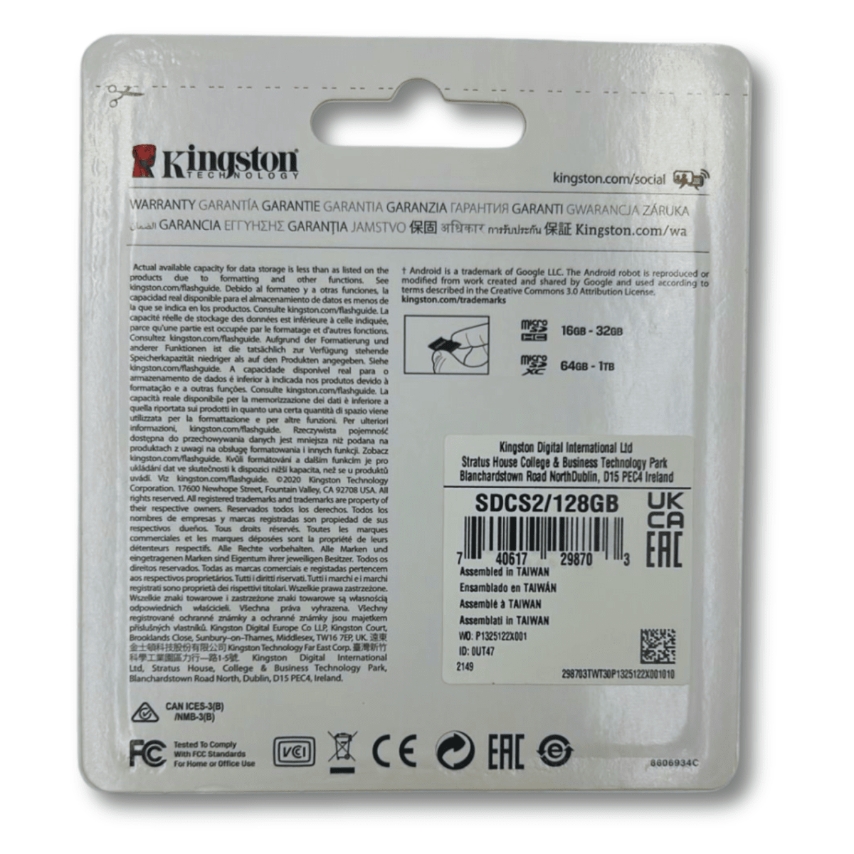 Memoria MicroSD Kingston 128GB2
