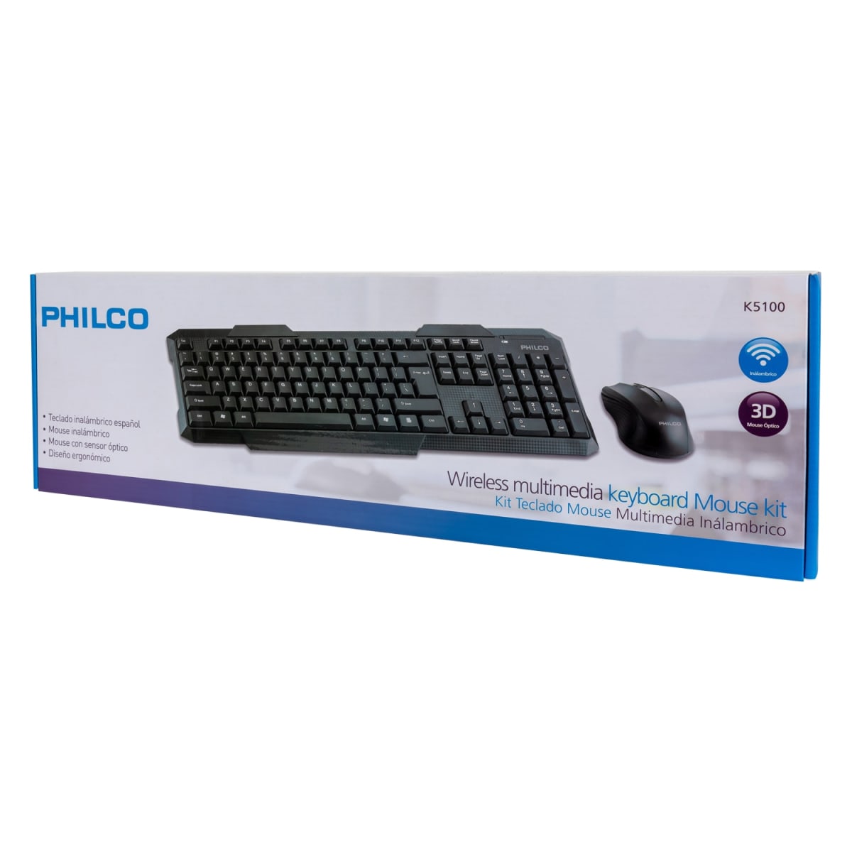Kit Mouse+teclado Philco Inalámbrico2