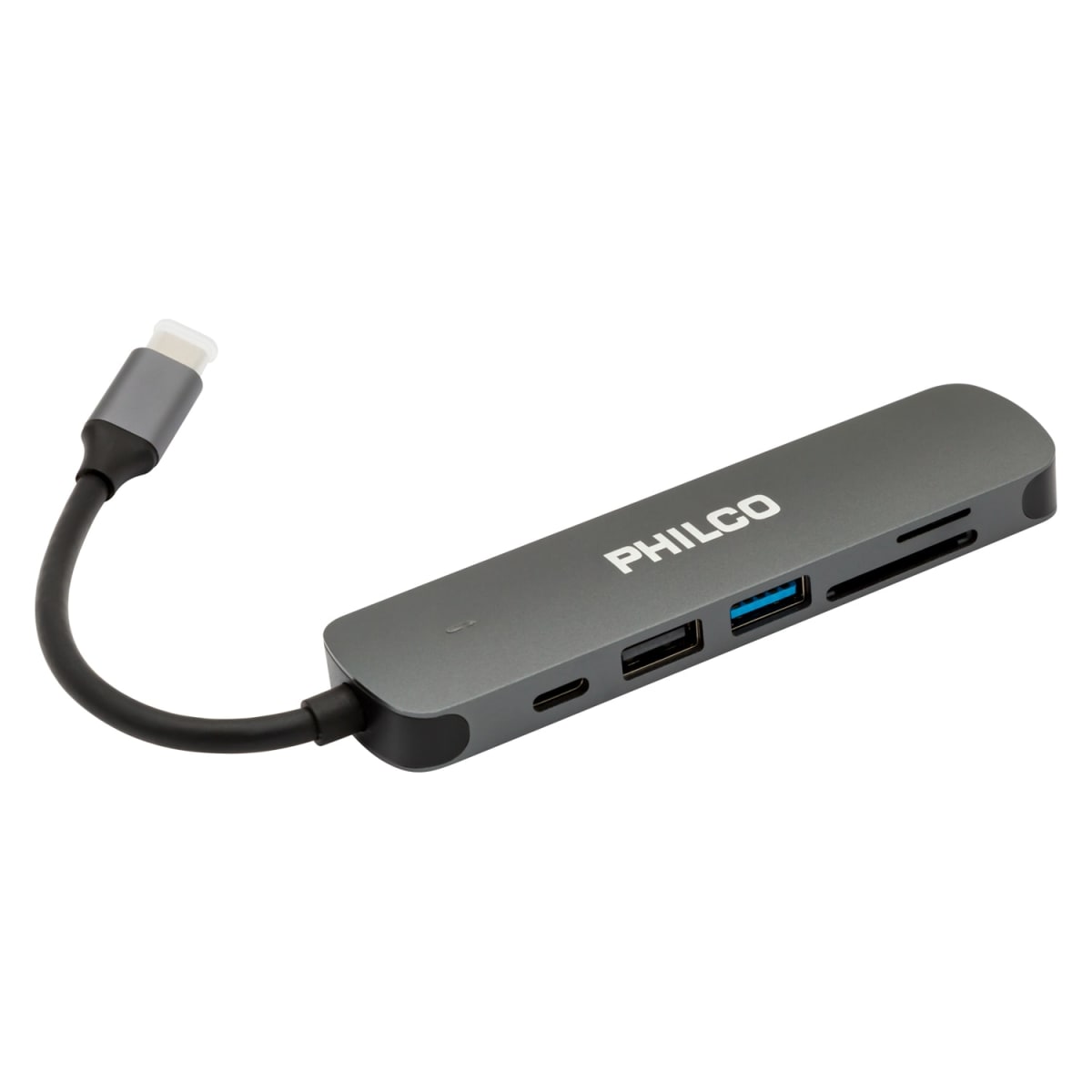 Adaptador Hub Tipo C a HDMI + Tipo C + SD + USB 6 en 1 Philco B421793