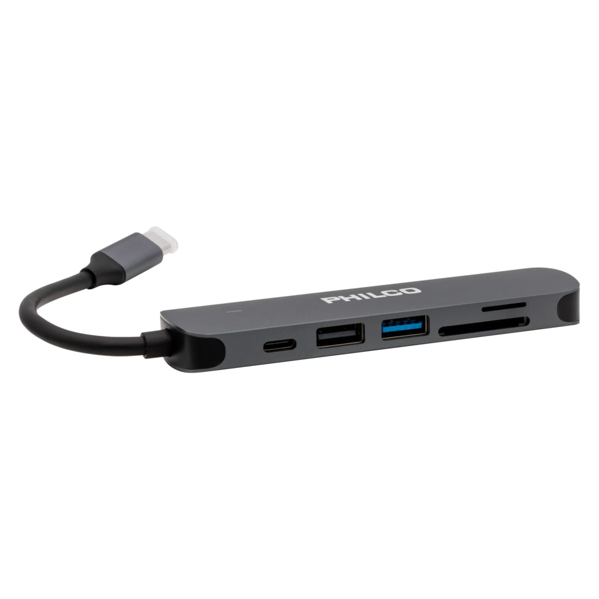 Adaptador Hub Tipo C a HDMI + Tipo C + SD + USB 6 en 1 Philco B421795