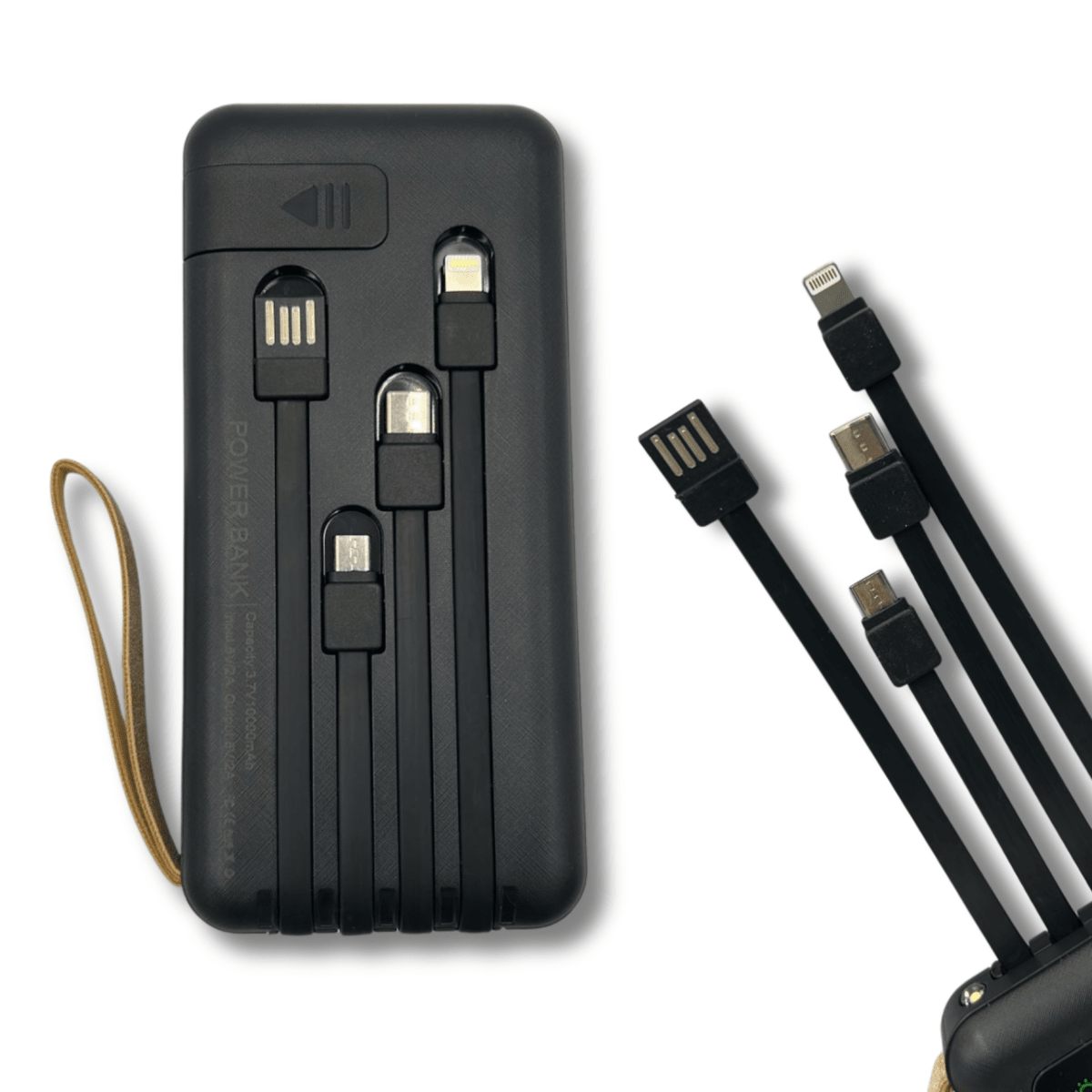 Bateria Externa Power Bank Solar 10,000mah Tecnolab con 4 cables3