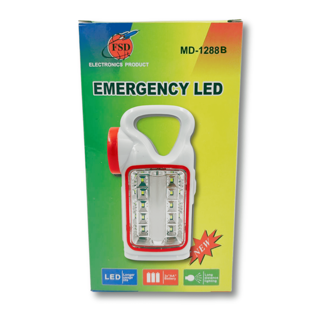 Lampara emergencia a Pila x3AA doble MD1288B3