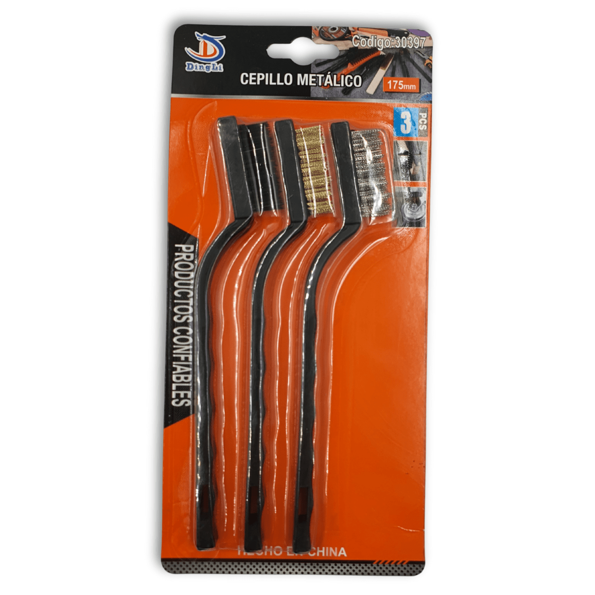 Set 3 Cepillos metalicos 175mm Dingli303971