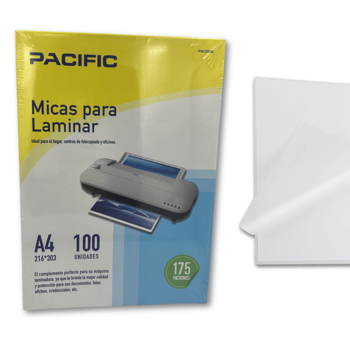 Resma Lamina Termolaminar A4 175mic 100u Pacific Color1