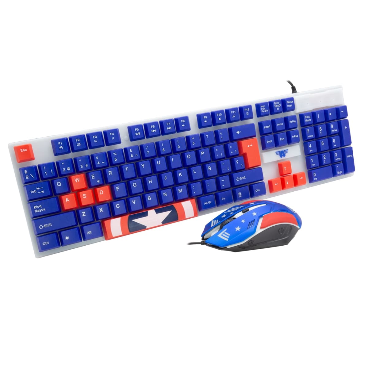 Kit Gamer Marvel Capitan America (audifonos+mouse+teclado)4