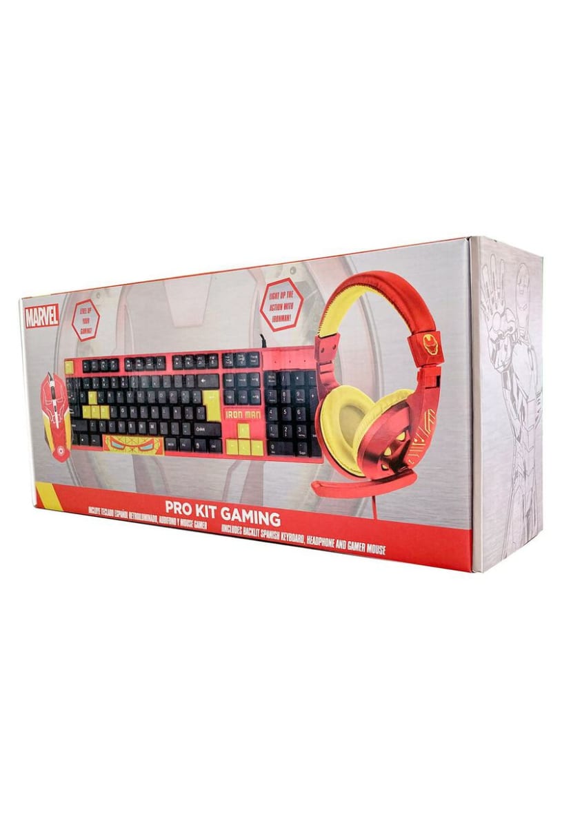 Kit Gamer Marvel Iron Man (audifonos+mouse+teclado)4