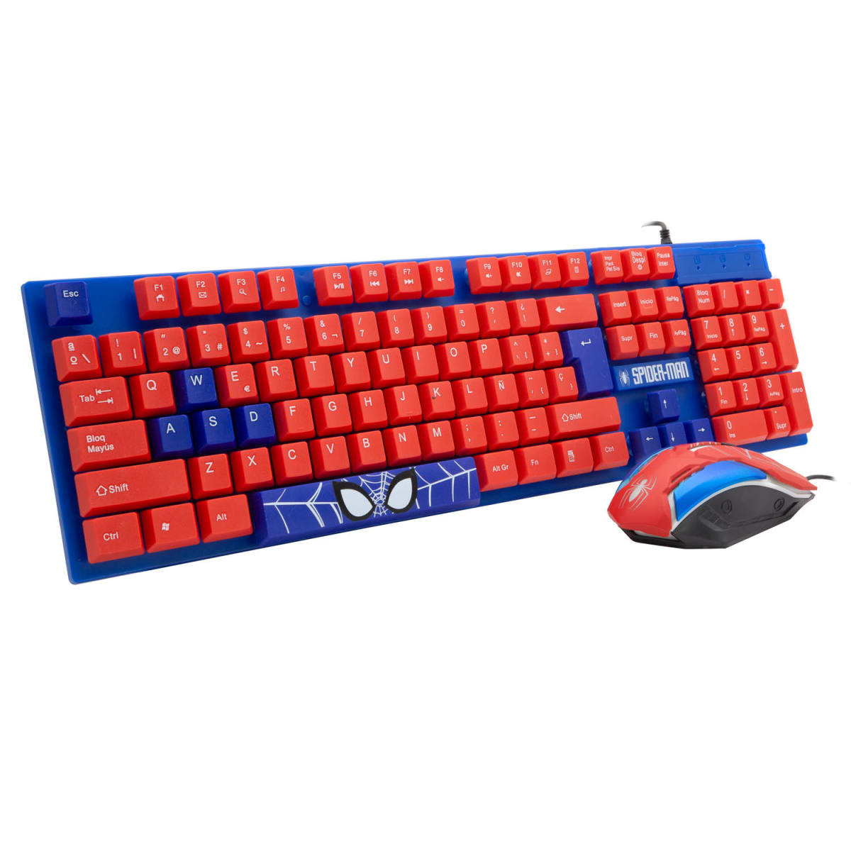 Kit Gamer Marvel Spiderman (audifonos+mouse+teclado)1