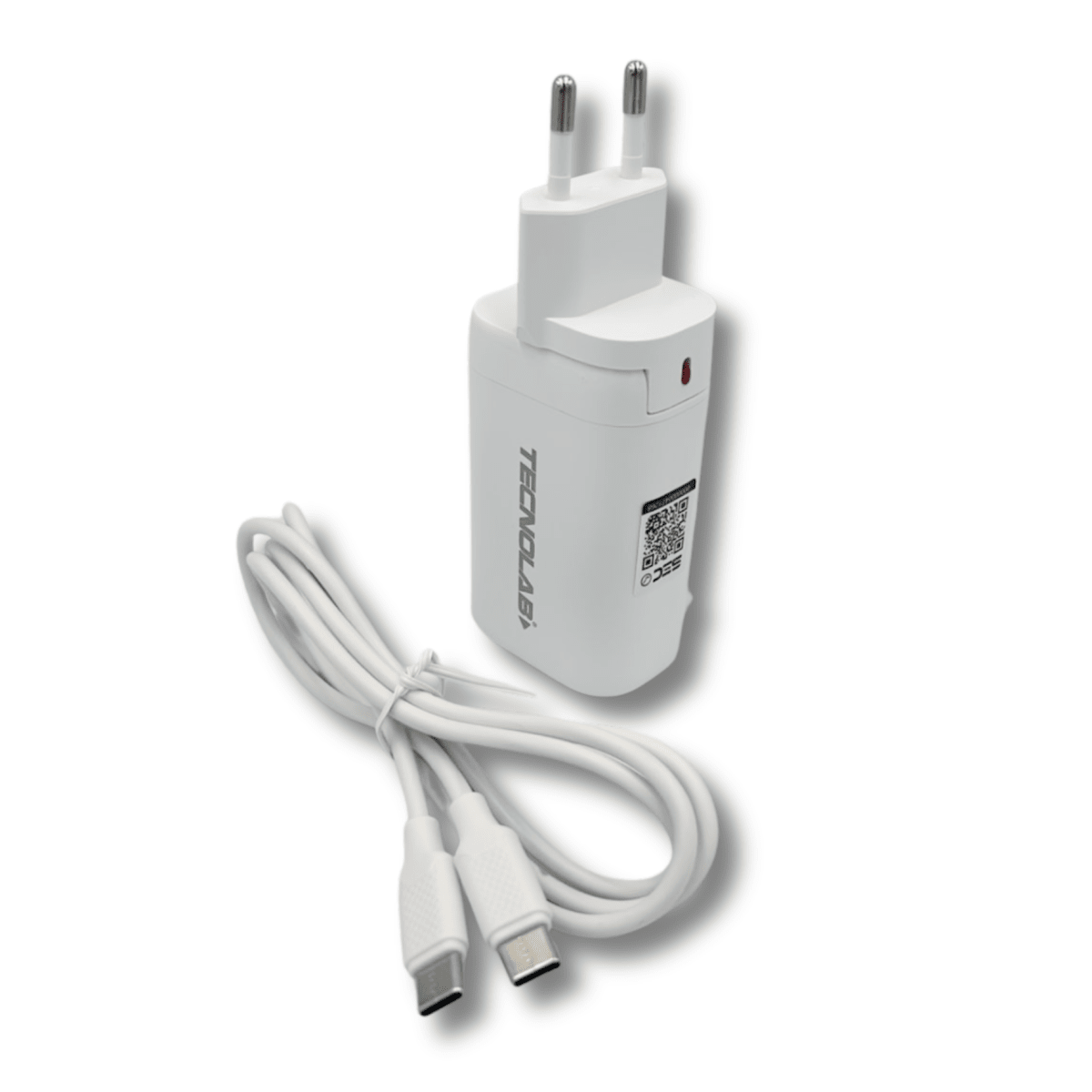 Cargador Tecnolab 65W con cable Tipo C a Tipo C2