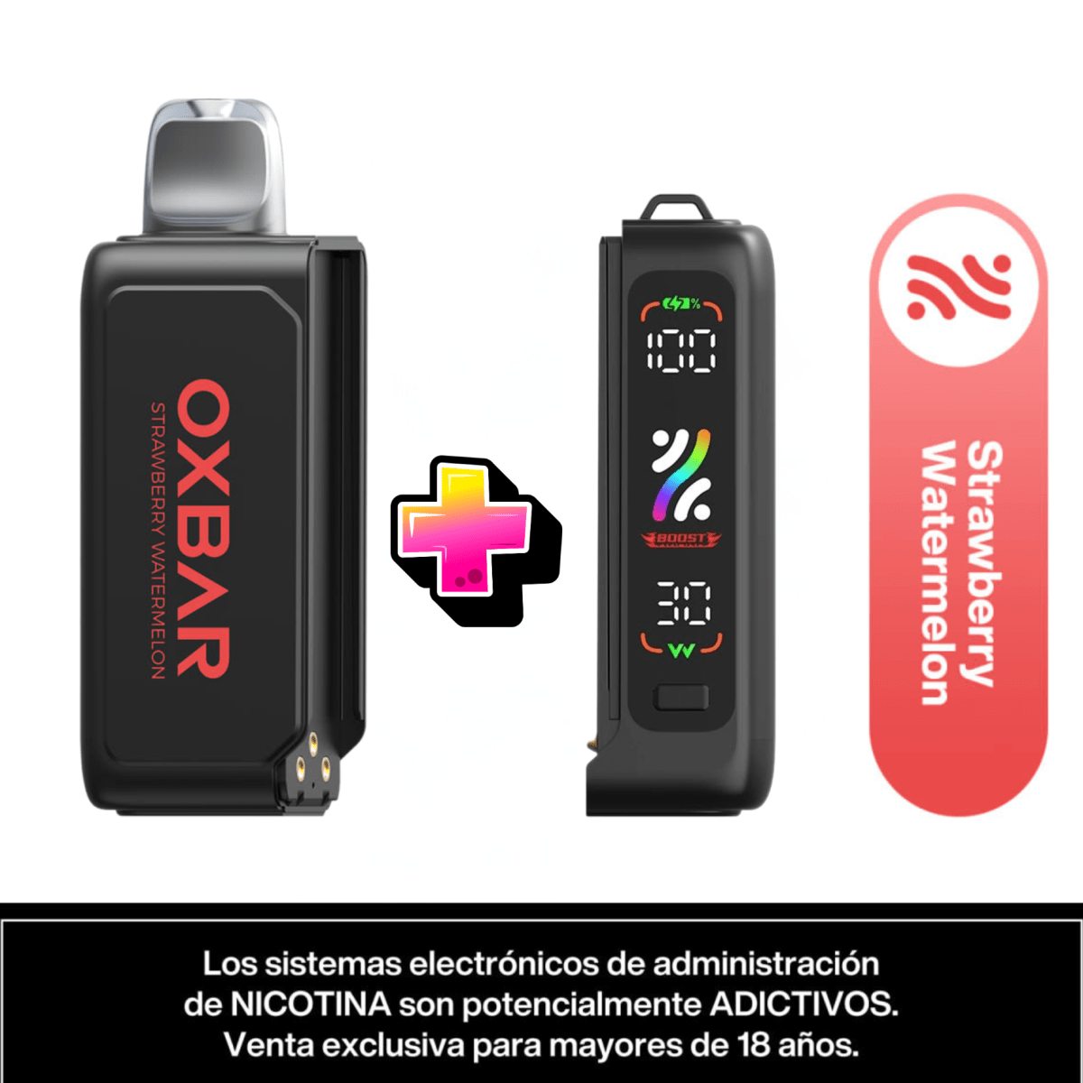 Pack Vaper Oxbar batería + recarga 25000 puff Strawberry watermelon1