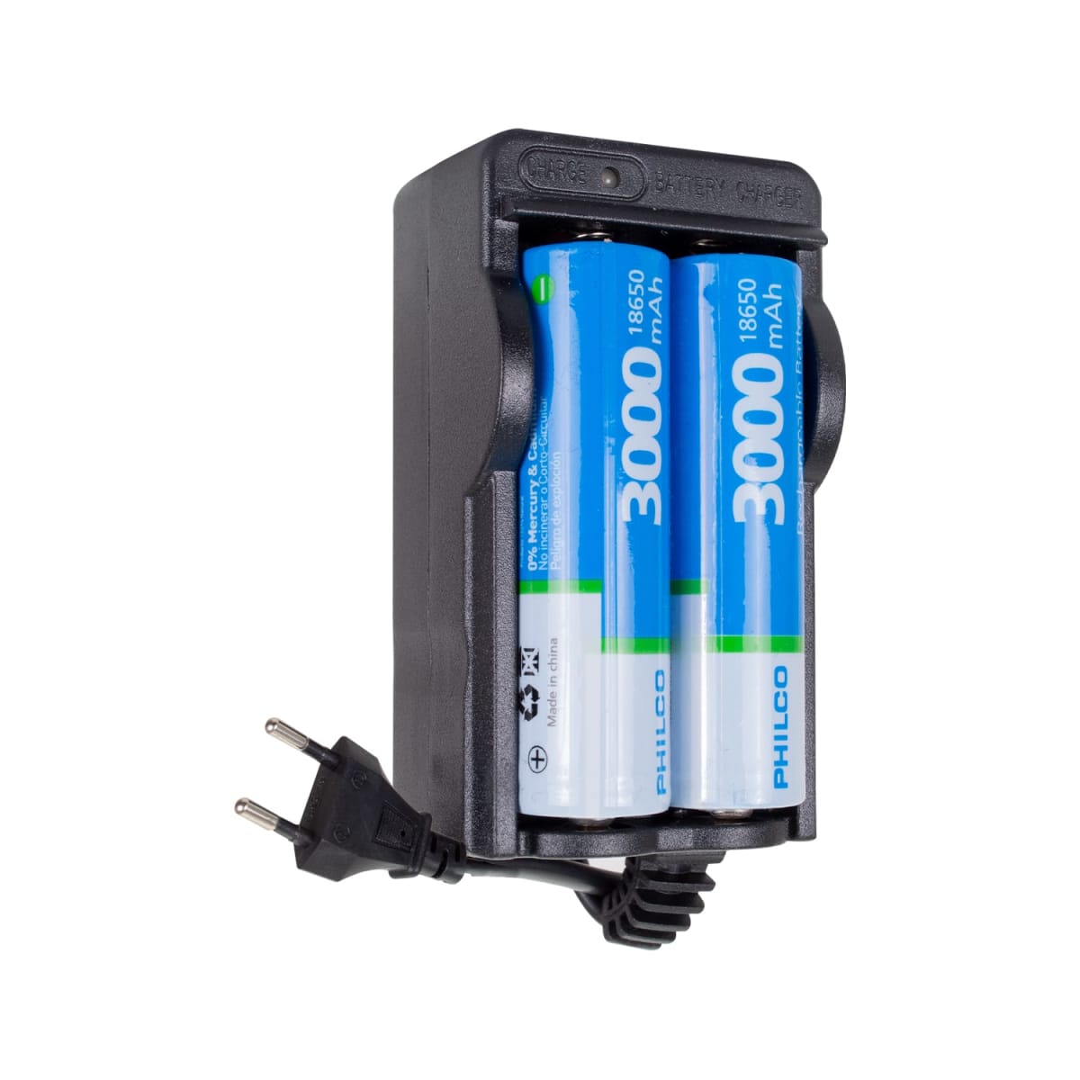 Cargador Pilas PHILCO Litio c/2 pilas2