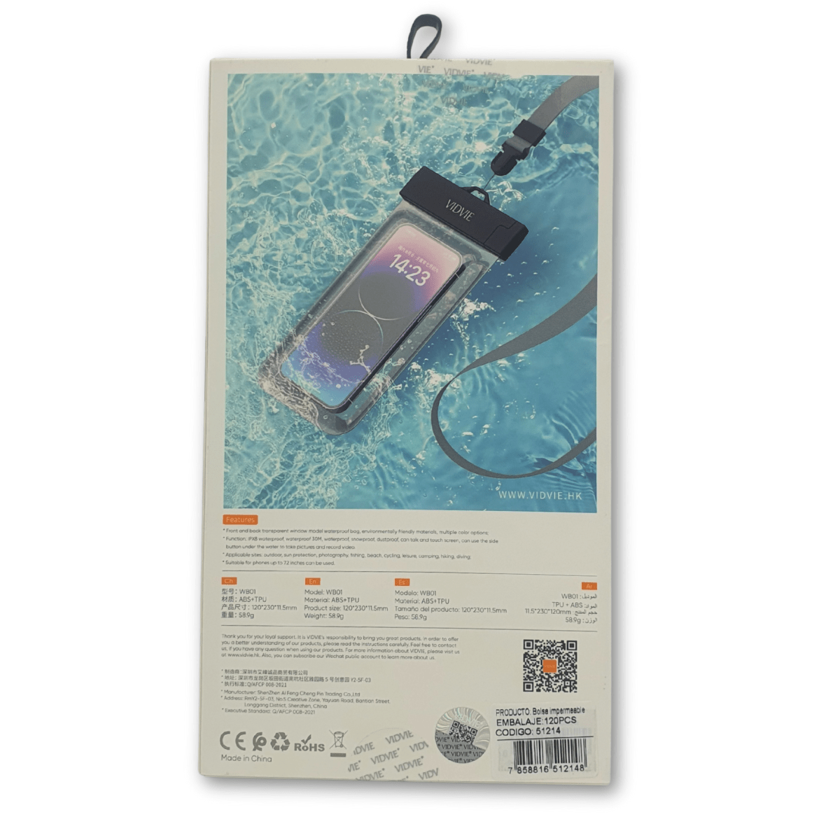 Funda impermeable para teléfono movil Vidvie  IRM512142
