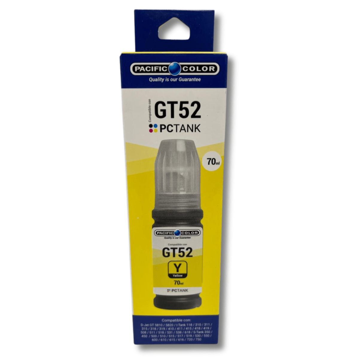 Tinta Pacific Color 70ml compatible con HP GT52 - GT51 PCTank4