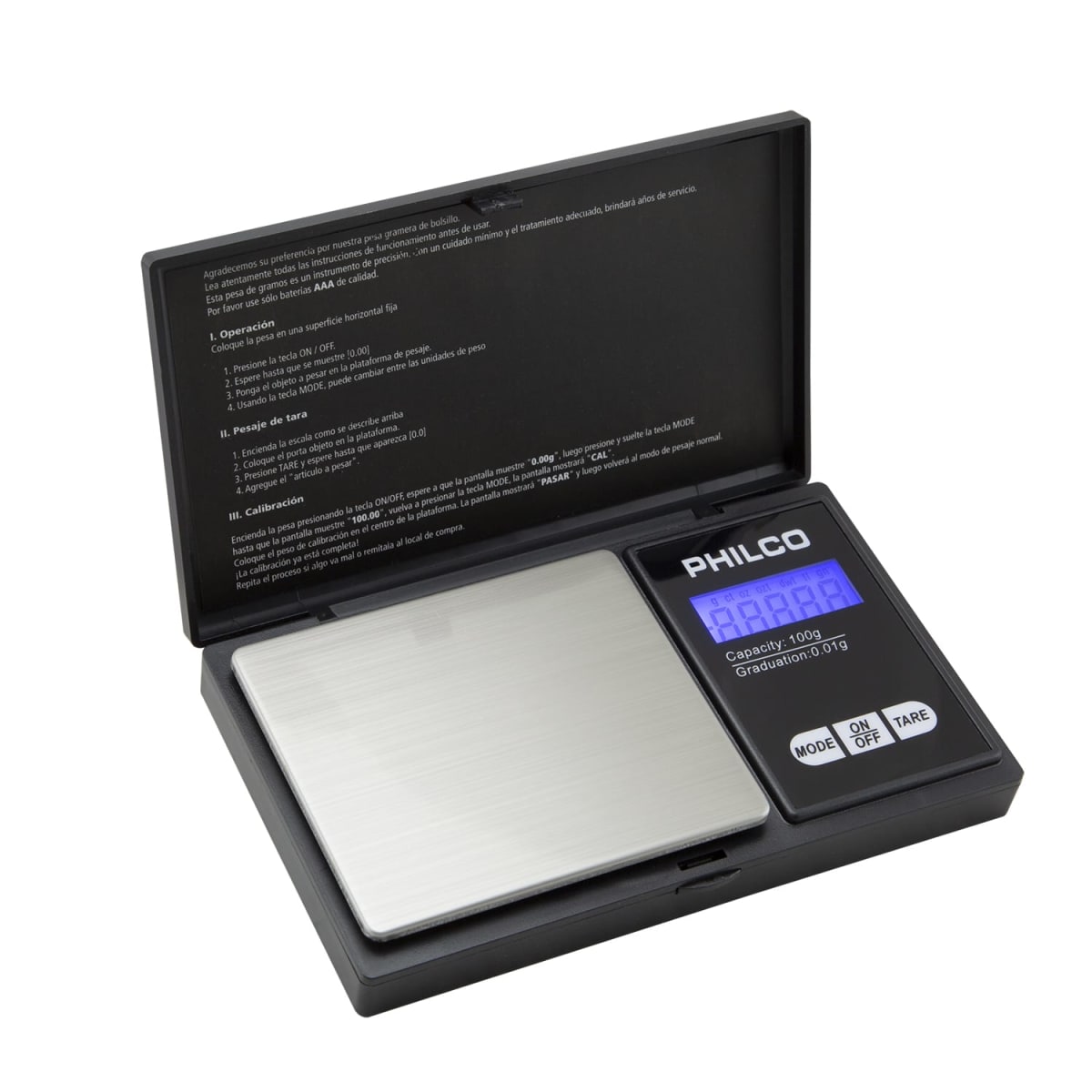Pesa Gramera Digital Philco 0,01 a 100 g de Alta Precisión con Pantalla Retroiluminada1