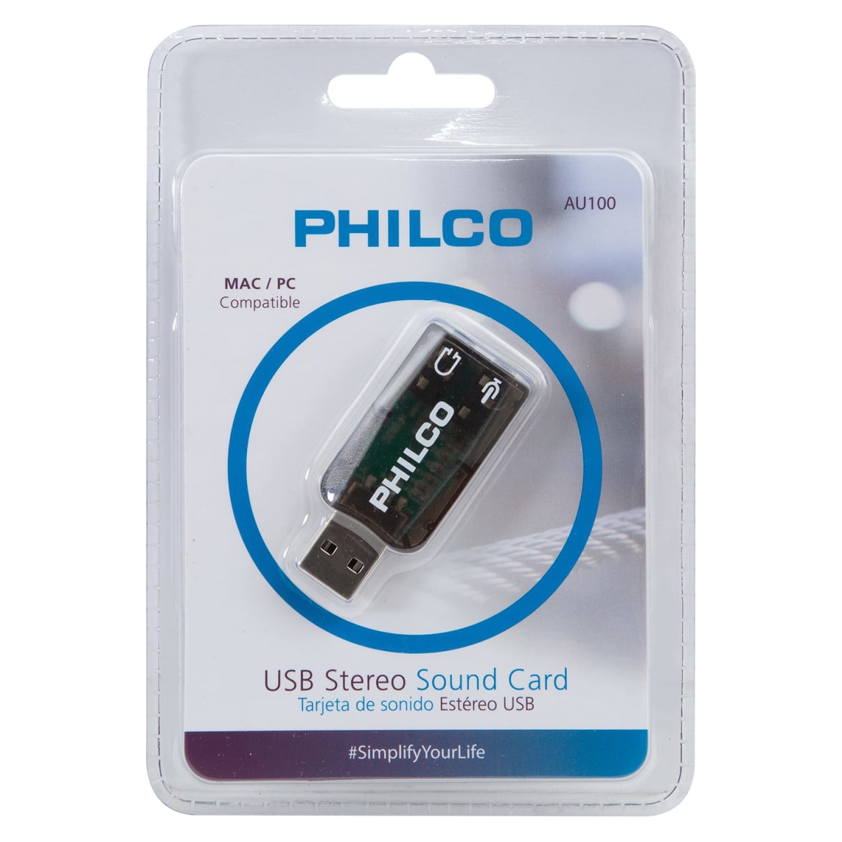 Adaptador Tarjeta Audio - Mic a USB Philco AU1001