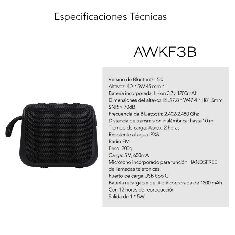 Parlante Aiwa AWKF3 Waterproof5
