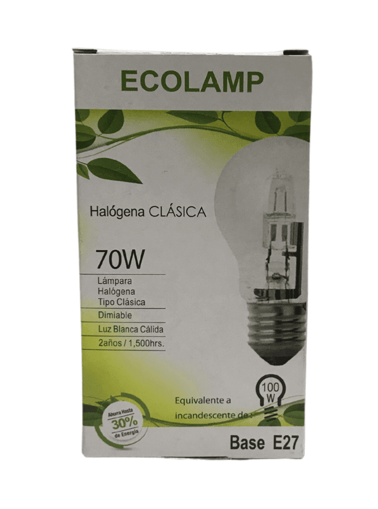 Embalaje Ampolleta Ecolamp clasica 70w 120 unidades2