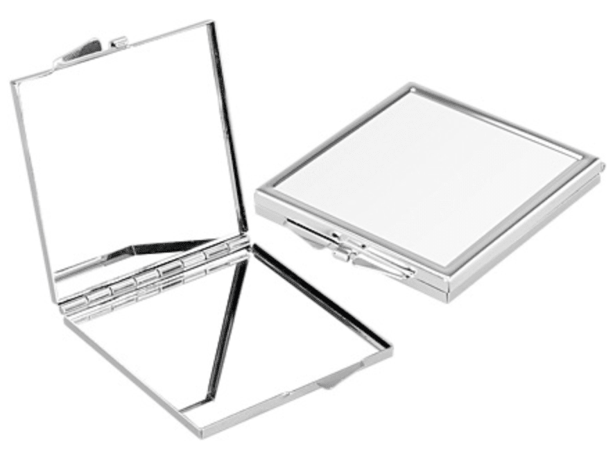 Espejo metálico cuadrado estampado personalizado1