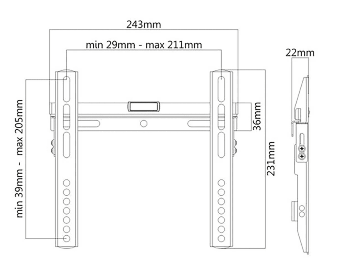 Soporte Led Macrotel 23''-42'' + cable MV301S2