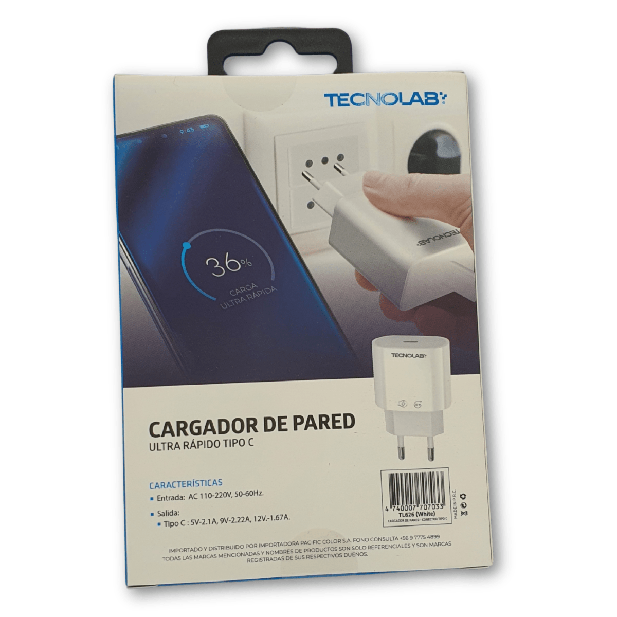 Cargador Tipo C Tecnolab Pared TL6262