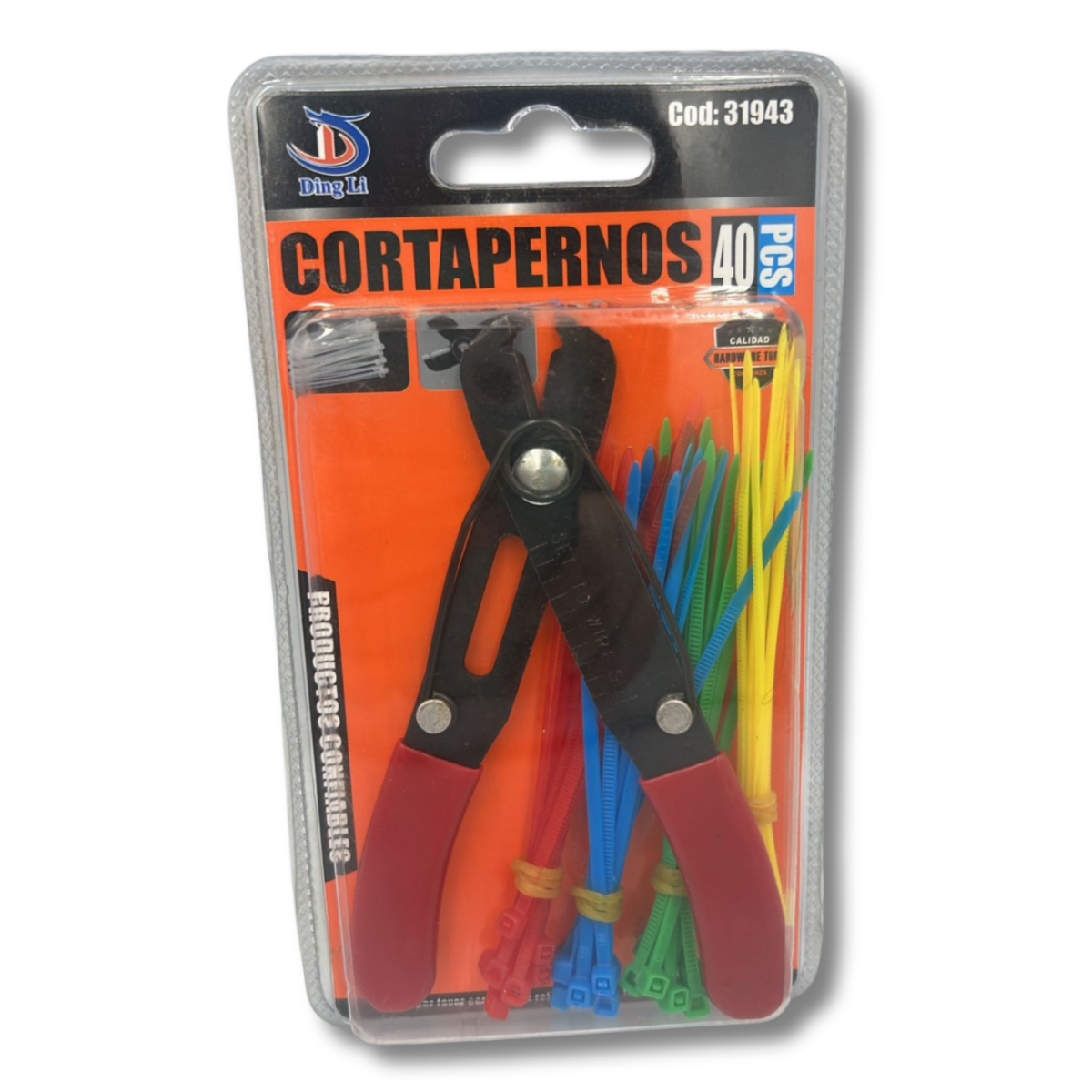 Alicate Cortapernos con set amarras 40pcs DingLi1