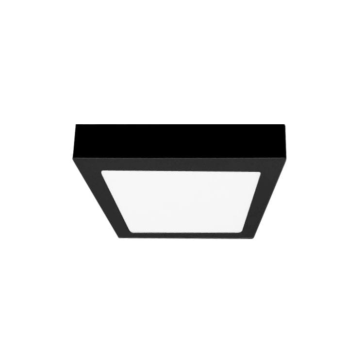 Panel LED cuadrado negro 17x17cm, 12W 960lm Sobrepuesto1