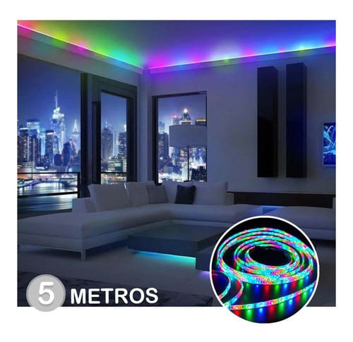 Tira led multicolor 5 metros con luz blanca2