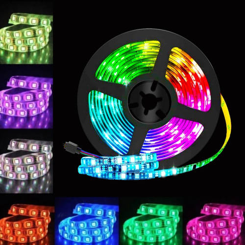 Tira led multicolor 5 metros con luz blanca3