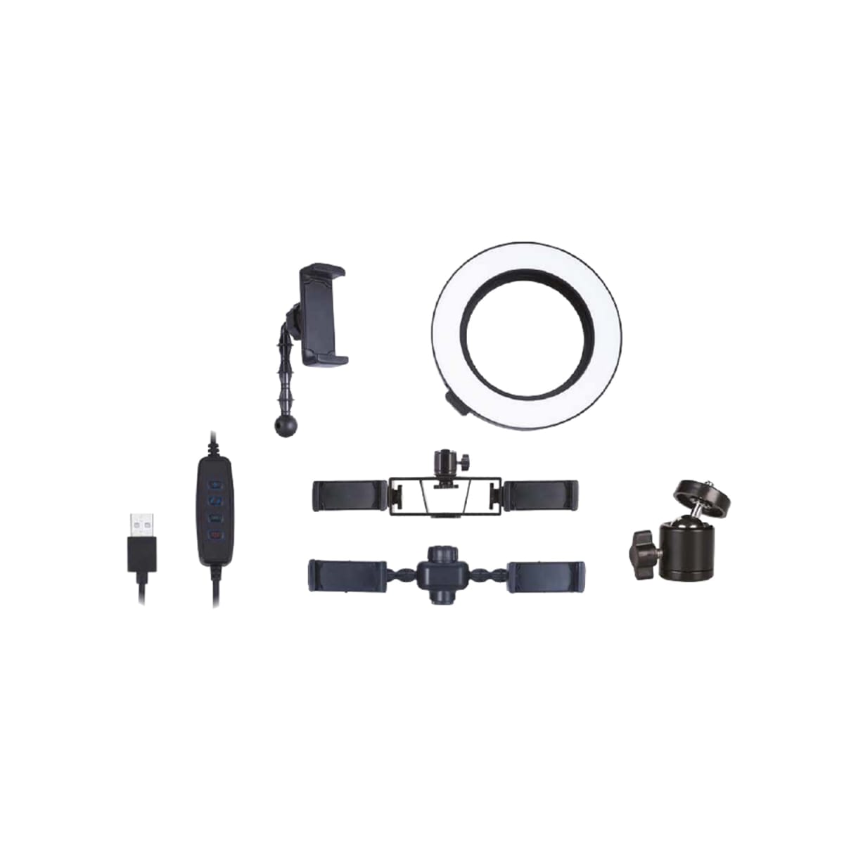 Kit Aro de Luz LED Dblue C056 con Porta Micrófono y Smartphone para Streaming y videollamadas2