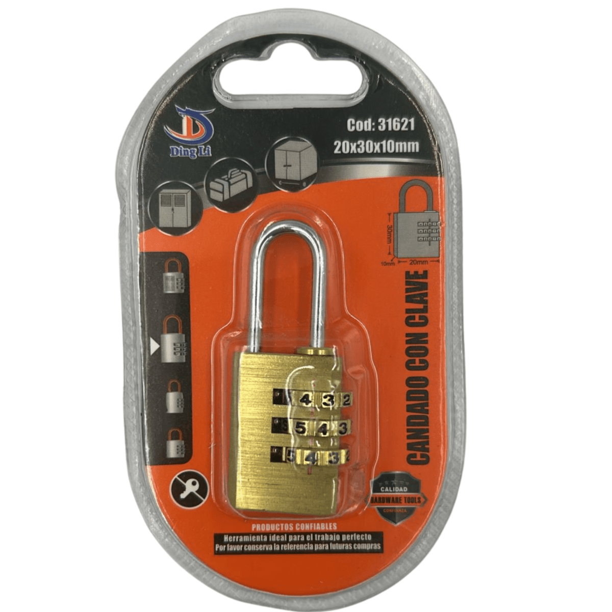 Candado Clave 20x30x10mm DingLi316211