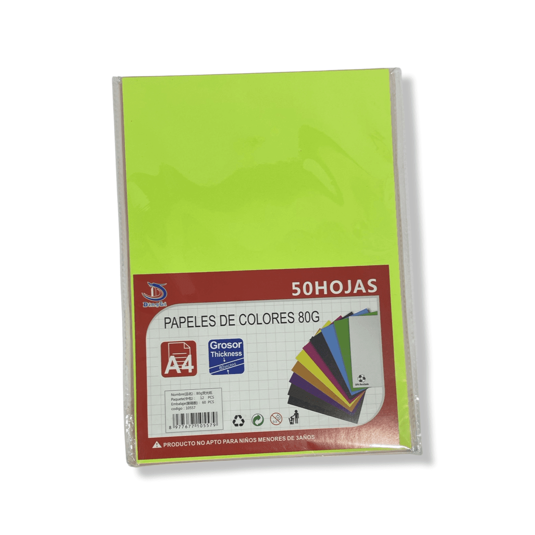 Resma Papel colores 80gms 50 hojas Dingli3