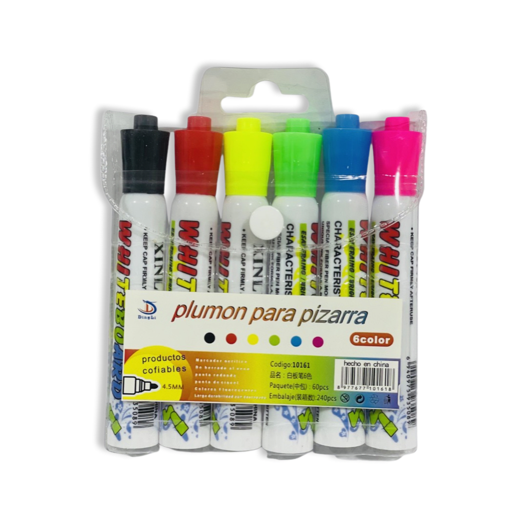 Plumon Set 6 Colores Pizarra Hao-Yoe1