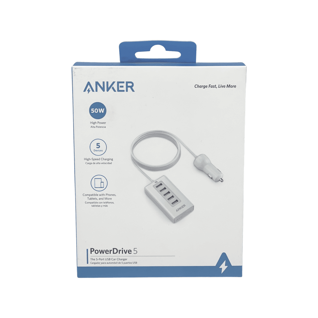 Cargador Auto 5 Puertos USB Anker2
