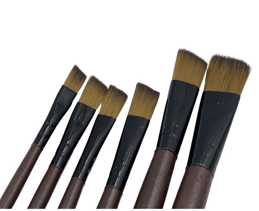 Set 6 pinceles espatulados café Dingli 103001