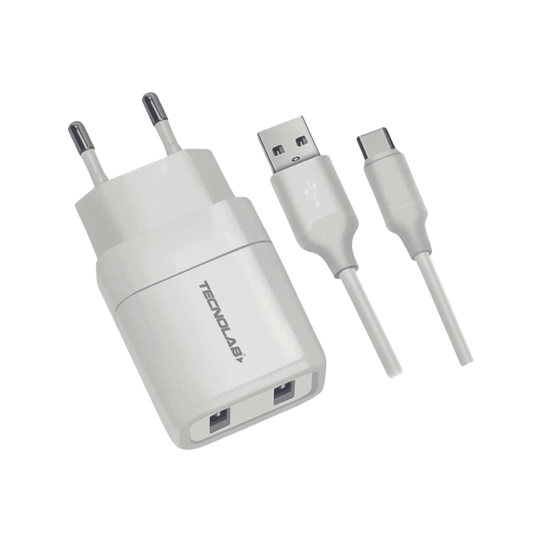 Cargador tipo C 2USB Tecnolab Certificado1