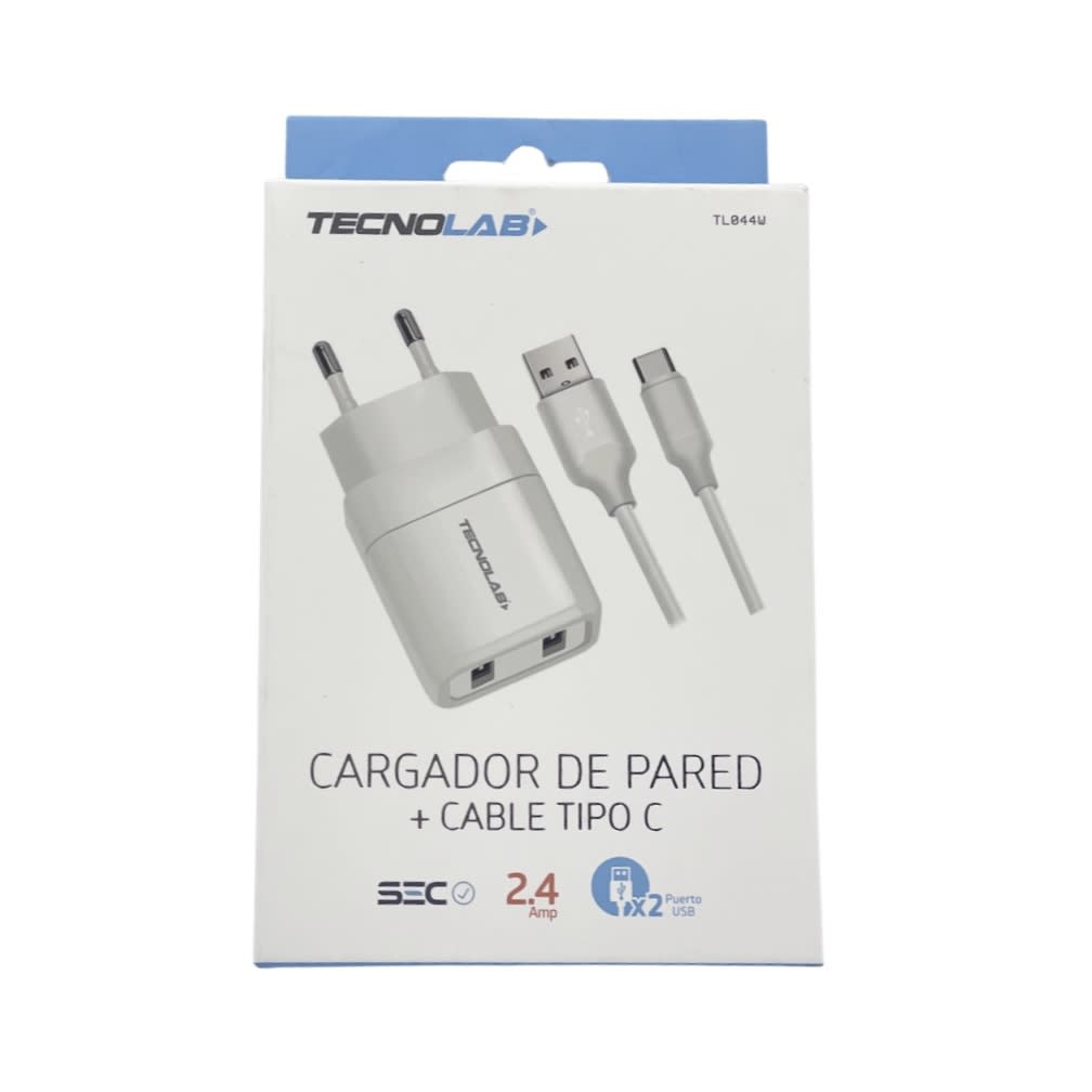 Cargador tipo C 2USB Tecnolab Certificado2