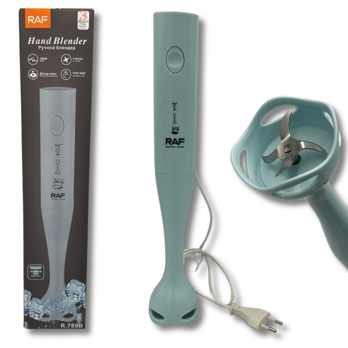 Minipimer Batidora de Inmersión RAF 789B 300W - Celeste1