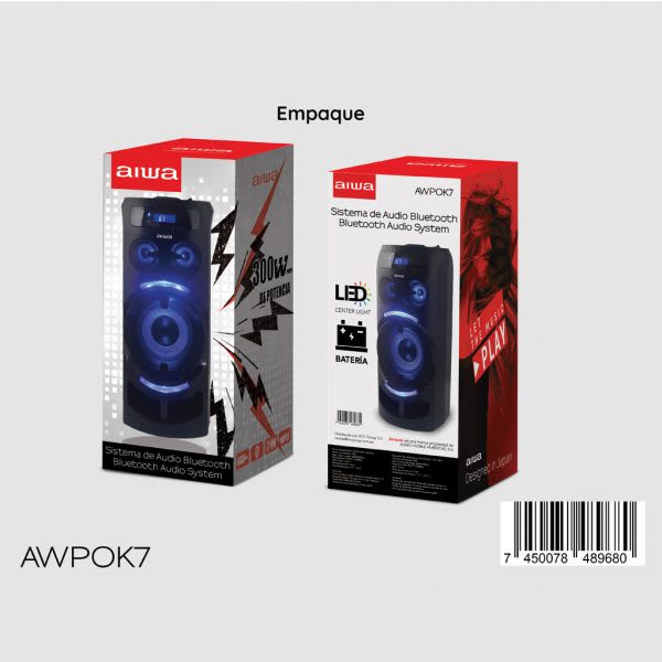 Parlante Aiwa Party AWPOK7 300W (PMPO) LED5