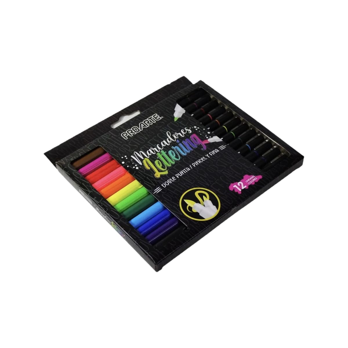 Set 12 plumones Lettering doble punta Proarte1