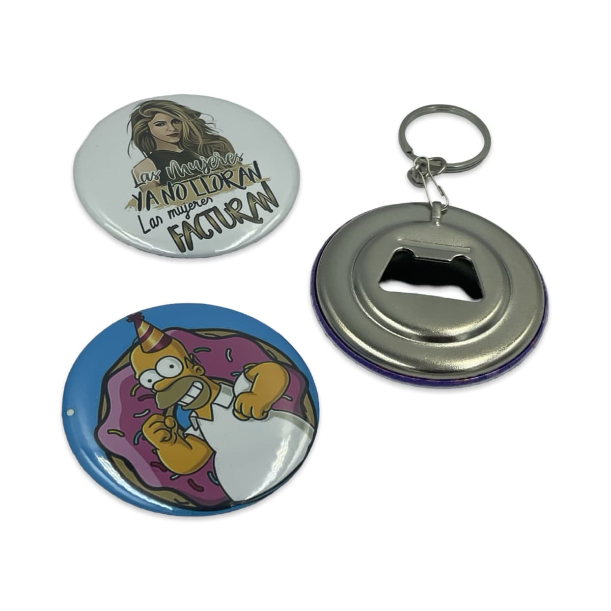 Chapita 58mm con destapador y llavero1