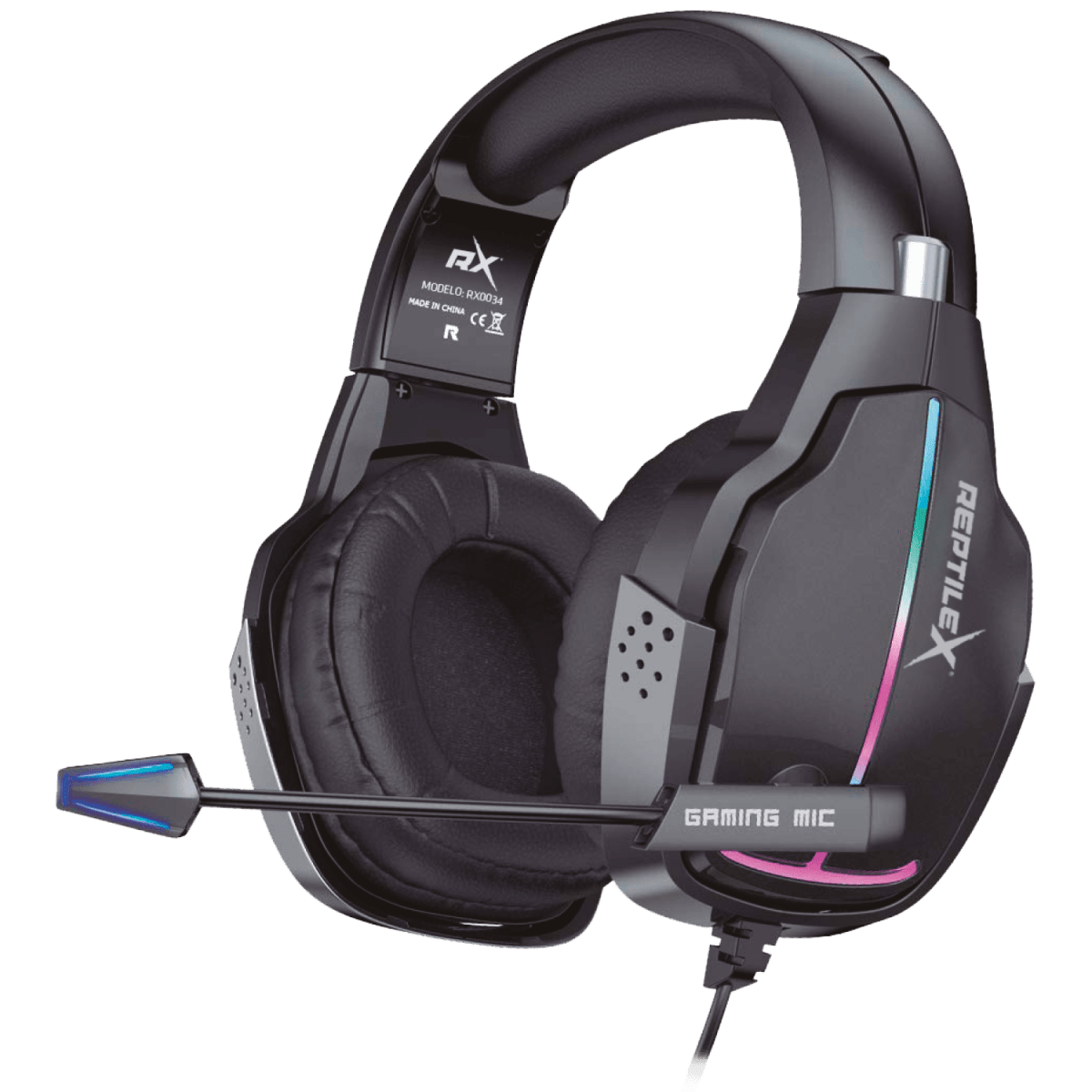Audífono Premium ReptileX Gamer c/microfono/control volumen RX00341