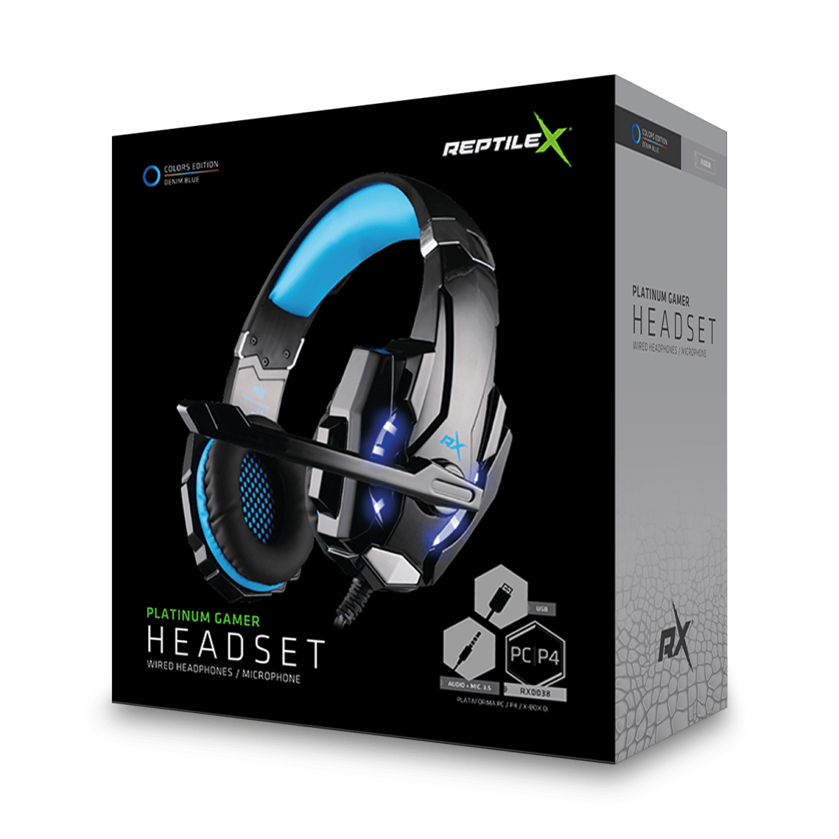 Audifono Premium ReptileX Gamer c/microfono/control volumen RX00382