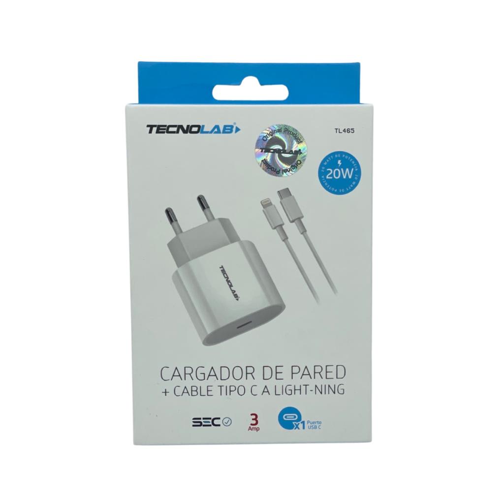 Cargador Tecnolab 20W con cable Tipo C a Lightning1
