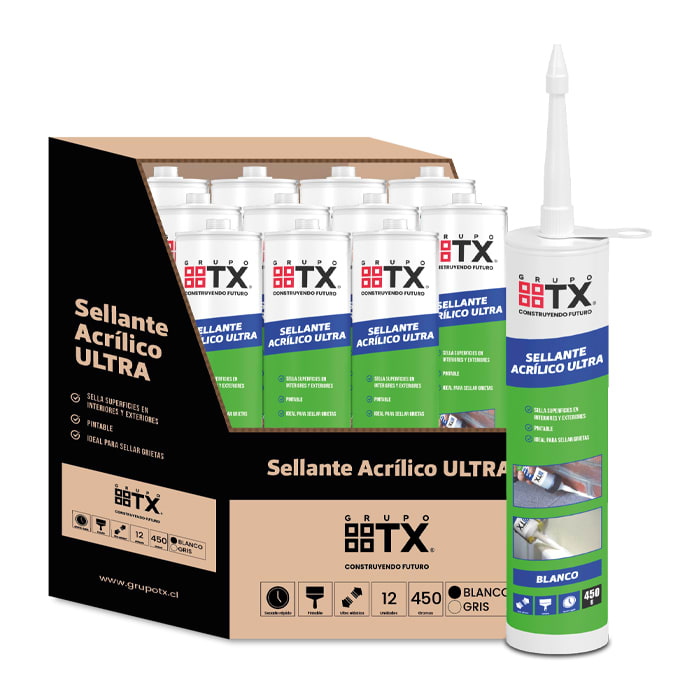 Sellante Acrílico Ultra Blanco - Caja 12 und1