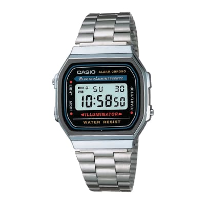 Reloj CASIO Retro A168WA-1W Resina Unisex Plateado