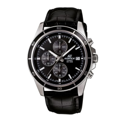 Reloj EDIFICE EFR-526L-1A Acero/Cuero Hombre Plateado