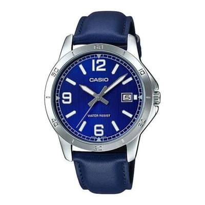 Reloj CASIO Regular MTP-V004L-2B Acero/Cuero Hombre Plateado/Azul