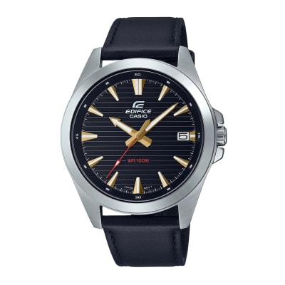 Reloj EDIFICE EFV-140L-1A Acero Hombre Plateado/Cuero Negro