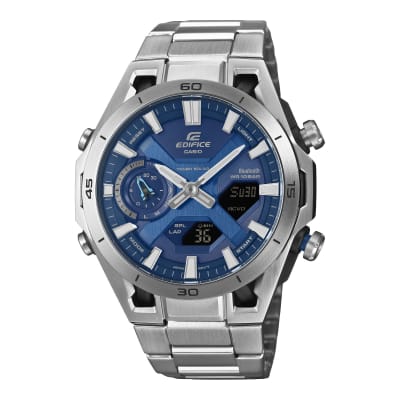 Reloj EDIFICE ECB-2300D-2A Carbono/Acero Hombre Plateado