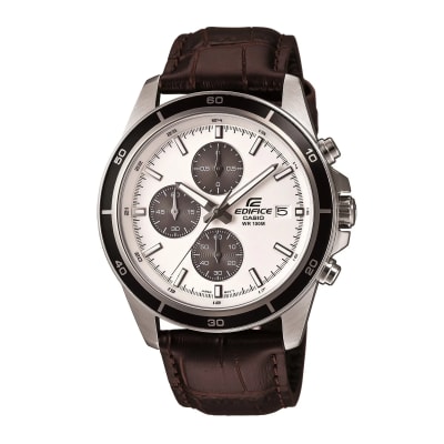 Reloj EDIFICE EFR-526L-7A Acero Hombre Plateado/Cuero Marrón
