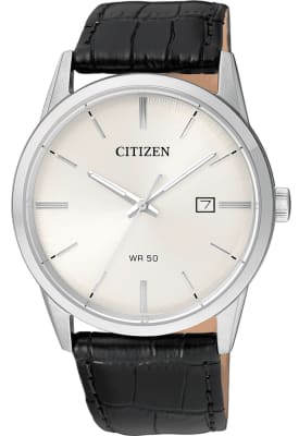 Reloj CITIZEN BI5000-01A Acero/Cuero Hombre Plateado/Negro